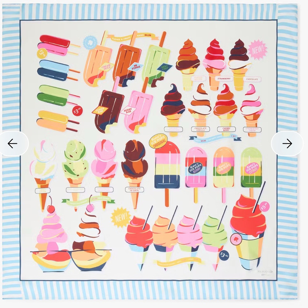 Kate spade ice cream cone Scarf NWT